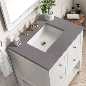 Bathroom Vanities Outlet Atlanta Renovate for LessBreckenridge 30" Single Vanity, Bright White w/ 3CM Grey Expo Top