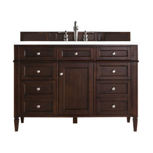 Load image into Gallery viewer, Brittany 48&quot; Burnished Mahogany Single Vanity w/ 3 CM Classic White Quartz Top James Martin