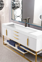 Load image into Gallery viewer, Columbia 72&quot; Single Vanity, Glossy White, Radiant Gold w/ Glossy White Composite Top James Martin Vanities