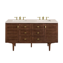 Load image into Gallery viewer, Amberly 60&quot; Double Vanity, Mid-Century Walnut w/ 3CM Eternal Marfil Top James Martin Vanities