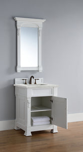 Bathroom Vanities Outlet Atlanta Renovate for LessBrookfield 26" Single Vanity, Bright White w/ 3 CM Eternal Jasmine Pearl Quartz Top