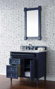Bathroom Vanities Outlet Atlanta Renovate for LessBrittany 36" Victory Blue Single Vanity w/ 3 CM Carrara Marble Top
