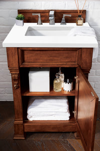 Bathroom Vanities Outlet Atlanta Renovate for LessBrookfield 26" Single Vanity, Warm Cherry w/ 3 CM Classic White Quartz Top