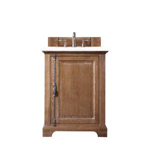 Providence 26" Single Vanity Cabinet, Driftwood, w/ 3 CM Classic White Quartz Top James Martin Vanities