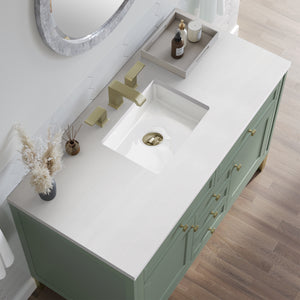 Bathroom Vanities Outlet Atlanta Renovate for LessChicago 48" Single Vanity, Smokey Celadon w/ 3CM White Zeus Top