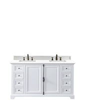 Load image into Gallery viewer, Providence 60&quot; Double Vanity Cabinet, Bright White, w/ 3 CM Classic White Quartz Top James Martin