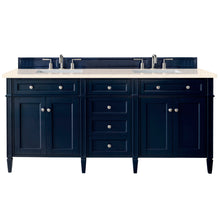 Load image into Gallery viewer, Brittany 72&quot; Victory Blue Double Vanity w/ 3 CM Eternal Marfil Quartz Top James Martin Vanities