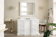 Load image into Gallery viewer, De Soto 48&quot; Single Vanity, Bright White w/ 3 CM Arctic Fall Solid Surface Top James Martin Vanities