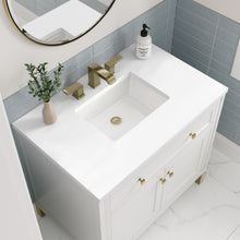 Load image into Gallery viewer, Chicago 36&quot; Single Vanity, Glossy White w/ 3CM White Zeus Top James Martin Vanities