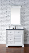 Load image into Gallery viewer, Savannah 36&quot; Single Vanity Cabinet, Bright White, w/ 3 CM Charcoal Soapstone Quartz Top James Martin Vanities