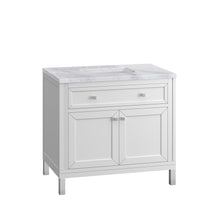 Load image into Gallery viewer, Bathroom Vanities Outlet Atlanta Renovate for LessChicago 36&quot; Single Vanity, Glossy White w/ 3CM Carrara Marble Top