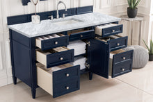 Load image into Gallery viewer, Bathroom Vanities Outlet Atlanta Renovate for LessBrittany 60&quot; Victory Blue Single Vanity w/ 3 CM Carrara Marble Top