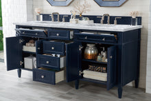 Load image into Gallery viewer, Bathroom Vanities Outlet Atlanta Renovate for LessBrittany 72&quot; Victory Blue Double Vanity w/ 3 CM Carrara Marble Top