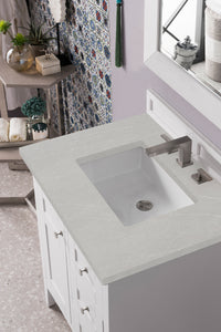 Bathroom Vanities Outlet Atlanta Renovate for LessPalisades 30" Single Vanity, Bright White, w/ 3 CM Eternal Serena Quartz Top