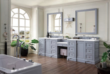 Load image into Gallery viewer, De Soto 118&quot; Double Vanity Set, Silver Gray w/ Makeup Table, 3 CM Arctic Fall Solid Surface Top James Martin Vanities