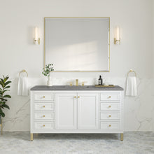 Load image into Gallery viewer, Chicago 60&quot; Single Vanity, Glossy White w/ 3CM Grey Expo Top James Martin Vanities