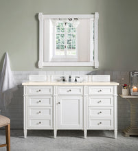 Load image into Gallery viewer, Brittany 60&quot; Bright White Single Vanity w/ 3 CM Eternal Marfil Quartz Top James Martin Vanities