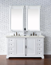 Load image into Gallery viewer, Providence 60&quot; Double Vanity Cabinet, Bright White, w/ 3 CM Eternal Jasmine Pearl Quartz Top James Martin
