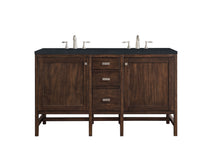 Load image into Gallery viewer, Addison 60&quot; Double Vanity Cabinet, Mid Century Acacia, w/ 3 CM Charcoal Soapstone Quartz Top James Martin Vanities