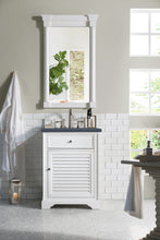 Load image into Gallery viewer, Savannah 26&quot; Single Vanity Cabinet, Bright White, w/ 3 CM Charcoal Soapstone Quartz Top James Martin Vanities