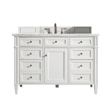 Load image into Gallery viewer, Brittany 48&quot; Bright White Single Vanity w/ 3 CM Carrara Marble Top James Martin Vanities