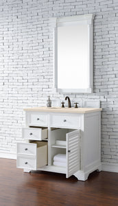 Bathroom Vanities Outlet Atlanta Renovate for LessSavannah 36" Single Vanity Cabinet, Bright White, w/ 3 CM Eternal Marfil Quartz Top