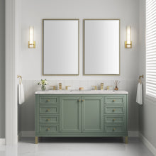 Load image into Gallery viewer, Bathroom Vanities Outlet Atlanta Renovate for LessChicago 60&quot; Double Vanity, Smokey Celadon w/ 3CM Eternal Jasmine Pearl Top