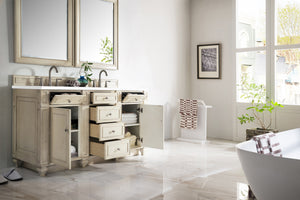 Bathroom Vanities Outlet Atlanta Renovate for LessBristol 60" Double Vanity, Vintage Vanilla, w/ 3 CM White Zeus Quartz Top