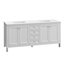Load image into Gallery viewer, Bathroom Vanities Outlet Atlanta Renovate for LessChicago 72&quot; Double Vanity, Glossy White w/ 3CM White Zeus Top