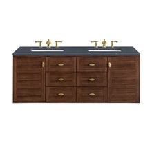 Load image into Gallery viewer, Amberly 60&quot; Double Vanity, Mid-Century Walnut w/ 3CM Charcoal Soapstone Top James Martin Vanities