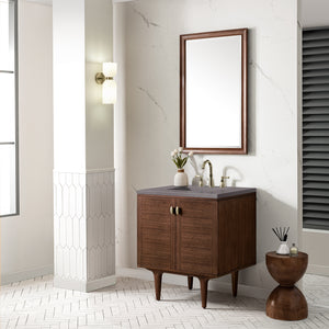 Bathroom Vanities Outlet Atlanta Renovate for LessAmberly 30" Single Vanity, Mid-Century Walnut w/ 3CM Grey Expo Top