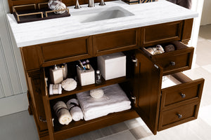 Bathroom Vanities Outlet Atlanta Renovate for LessBrookfield 48" Single Vanity, Country Oak w/ 3 CM Arctic Fall Solid Surface Top