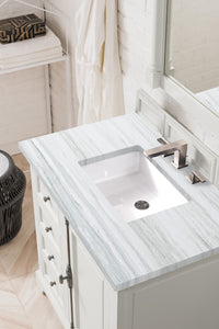 Providence 36" Bright White Single Vanity w/ 3 CM Arctic Fall Solid Surface Top James Martin