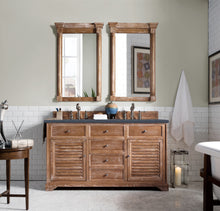 Load image into Gallery viewer, Savannah 60&quot; Double Vanity Cabinet, Driftwood, w/ 3 CM Charcoal Soapstone Quartz Top James Martin Vanities