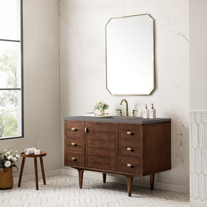 Bathroom Vanities Outlet Atlanta Renovate for LessAmberly 48" Single Vanity, Mid-Century Walnut w/ 3CM Grey Expo Top