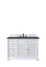 Load image into Gallery viewer, Savannah 48&quot; Single Vanity Cabinet, Bright White, w/ 3 CM Charcoal Soapstone Quartz Top James Martin Vanities