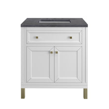 Load image into Gallery viewer, Chicago 30&quot; Single Vanity, Glossy White w/ 3CM Charcoal Soapstone Top James Martin Vanities