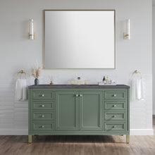 Load image into Gallery viewer, Bathroom Vanities Outlet Atlanta Renovate for LessChicago 60&quot; Single Vanity, Smokey Celadon w/ 3CM Charcoal Soapstone Top