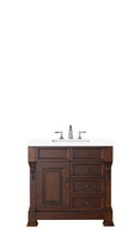 Load image into Gallery viewer, Brookfield 36&quot; Warm Cherry Single Vanity  w/ 3 CM Classic White Quartz Top James Martin