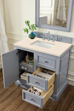 Load image into Gallery viewer, Bathroom Vanities Outlet Atlanta Renovate for LessDe Soto 36&quot; Single Vanity, Silver Gray w/ 3 CM Eternal Marfil Quartz Top