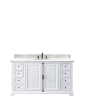 Load image into Gallery viewer, Providence 60&quot; Bright White Single Vanity w/ 3 CM Arctic Fall Solid Surface Top James Martin