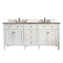 Load image into Gallery viewer, Brittany 72&quot; Bright White Double Vanity w/ 3 CM Grey Expo Quartz Top James Martin Vanities