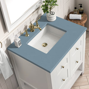 Bathroom Vanities Outlet Atlanta Renovate for LessBreckenridge 30" Single Vanity, Bright White w/ 3CM Cala Blue Top