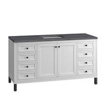 Load image into Gallery viewer, Bathroom Vanities Outlet Atlanta Renovate for LessChicago 60&quot; Single Vanity, Glossy White w/ 3CM Charcoal Soapstone Top