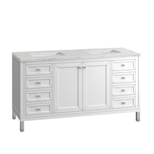 Load image into Gallery viewer, Bathroom Vanities Outlet Atlanta Renovate for LessChicago 60&quot; Double Vanity, Glossy White w/ 3CM Ethereal Noctis Top