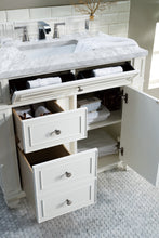 Load image into Gallery viewer, Bathroom Vanities Outlet Atlanta Renovate for LessBristol 36&quot; Single Vanity, Bright White, w/ 3 CM Carrara Marble Top