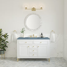 Load image into Gallery viewer, Chicago 48&quot; Single Vanity, Glossy White w/ 3CM Cala Blue Top James Martin Vanities