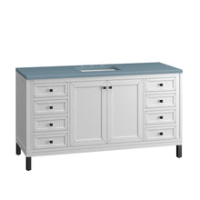 Load image into Gallery viewer, Bathroom Vanities Outlet Atlanta Renovate for LessChicago 60&quot; Single Vanity, Glossy White w/ 3CM Cala Blue Top