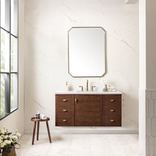 Load image into Gallery viewer, Bathroom Vanities Outlet Atlanta Renovate for LessAmberly 48&quot; Single Vanity, Mid-Century Walnut w/ 3CM White Zeus Top