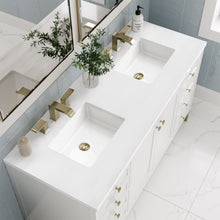 Load image into Gallery viewer, Chicago 60&quot; Double Vanity, Glossy White w/ 3CM White Zeus Top James Martin Vanities